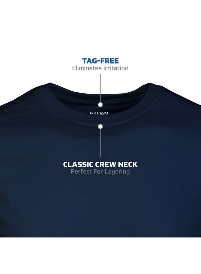 Gildan Men's Crew T-Shirts, Multipack, Style G1100, Navy/Charcoal/Cardinal Red (5-Pack), Medium - Image 2