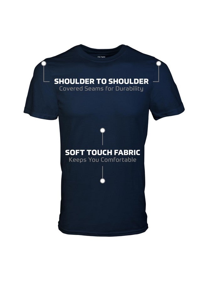 Gildan Men's Crew T-Shirts, Multipack, Style G1100, Navy/Charcoal/Cardinal Red (5-Pack), Medium - Image 1