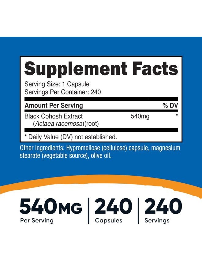 Nutricost Black Cohosh 540mg, 240 Capsules - Non-GMO, Gluten Free - Image 2