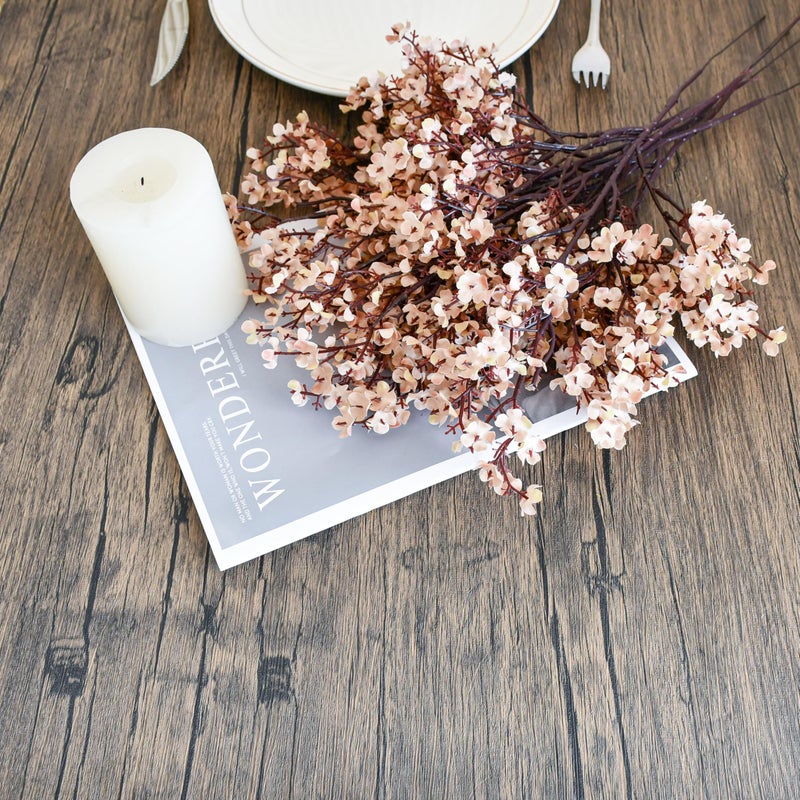 Mandy's Light Brown Artificial Babyâ€™s Breath European Flowers 6 Bundles Silk Gypsophila with Bendable Stems for Fall Valentine's Day and Easter Centerpiece Wedding Decor and Table Arrangements - Image 3