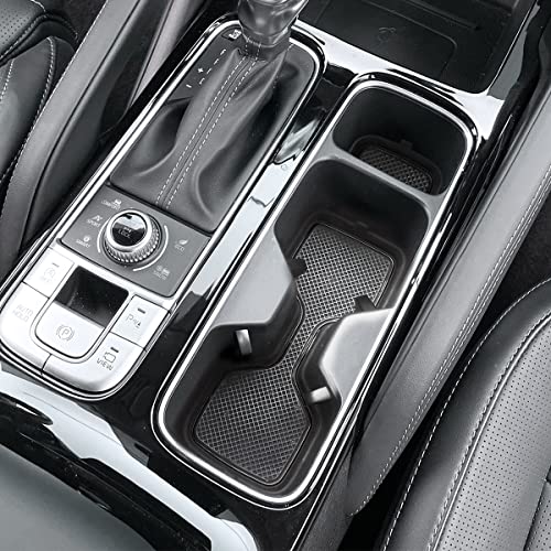 Auovo Auto Cup Holder Inserts Coaster Compatible with Kia Telluride Accessories 2020 2021 2022 2023 2024 2025 Silicone Cup Mat Pad Car Interior Decoration (Black Trim, 6-pcs kit) - Image 2