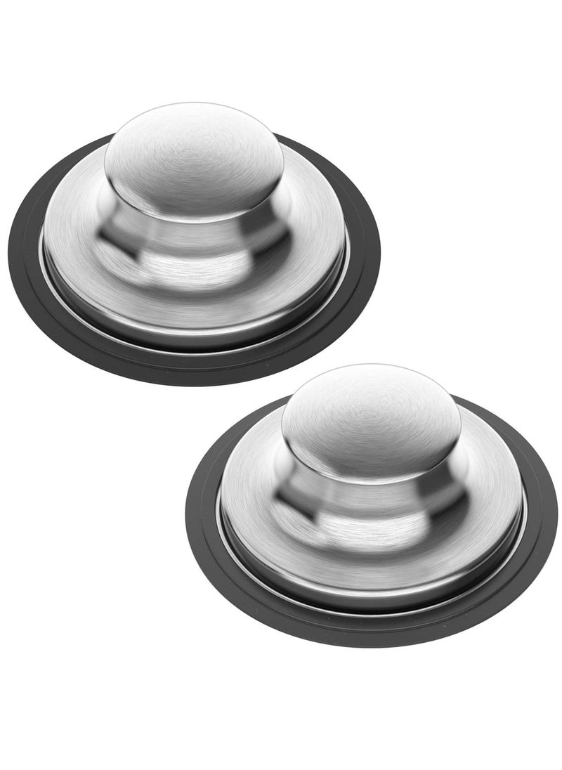 Generic 2 Pcs Brushed Stainless Steel Kitchen Sink Stopper, Universal 1/2 inch Kitchen Sink Stopper, Garbage Disposal Plug for Standard Kitchen Sink Drain  - Image 1