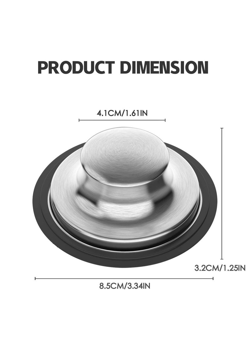 Generic 2 Pcs Brushed Stainless Steel Kitchen Sink Stopper, Universal 1/2 inch Kitchen Sink Stopper, Garbage Disposal Plug for Standard Kitchen Sink Drain  - Image 2