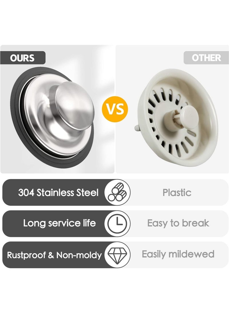 Generic 2 Pcs Brushed Stainless Steel Kitchen Sink Stopper, Universal 1/2 inch Kitchen Sink Stopper, Garbage Disposal Plug for Standard Kitchen Sink Drain  - Image 3