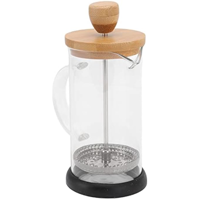 Soraz French Coffee Press Hand Brewing Fashionable French Press Heat Resistant For Camping 350Ml Bamboo Cover - Image 4