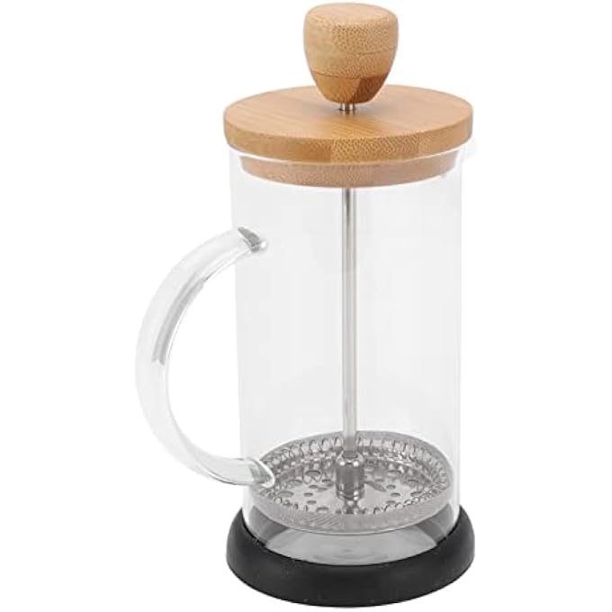 Soraz French Coffee Press Hand Brewing Fashionable French Press Heat Resistant For Camping 350Ml Bamboo Cover - Image 2