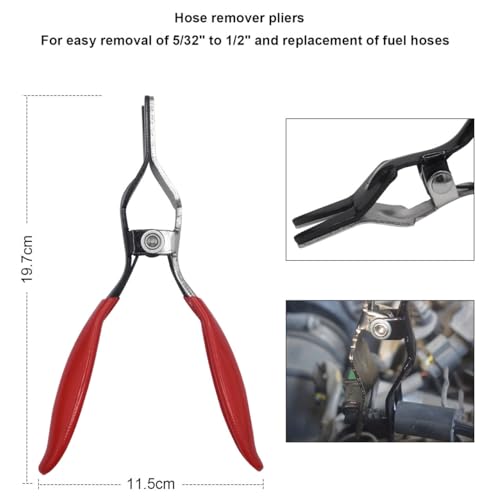 TOOLEAGUE Fuel Line Pliers Set 6Pcs, Hose Remover, 9" Fuel Filter Caliper, Hose Pipe Clamp Clip, Flat Hose Clamp Plier, 30 Degree Disconnect Pliers Set for Auto Maintenance with Storage Case - Image 3