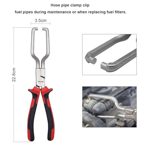TOOLEAGUE Fuel Line Pliers Set 6Pcs, Hose Remover, 9" Fuel Filter Caliper, Hose Pipe Clamp Clip, Flat Hose Clamp Plier, 30 Degree Disconnect Pliers Set for Auto Maintenance with Storage Case - Image 4