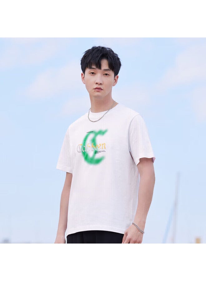 Cabbeen "Cool Sensation Solona" Men'S Printed T-Shirt With Textured Short Sleeves In Off-White - Cool Sensation 50/175/L - Image 1