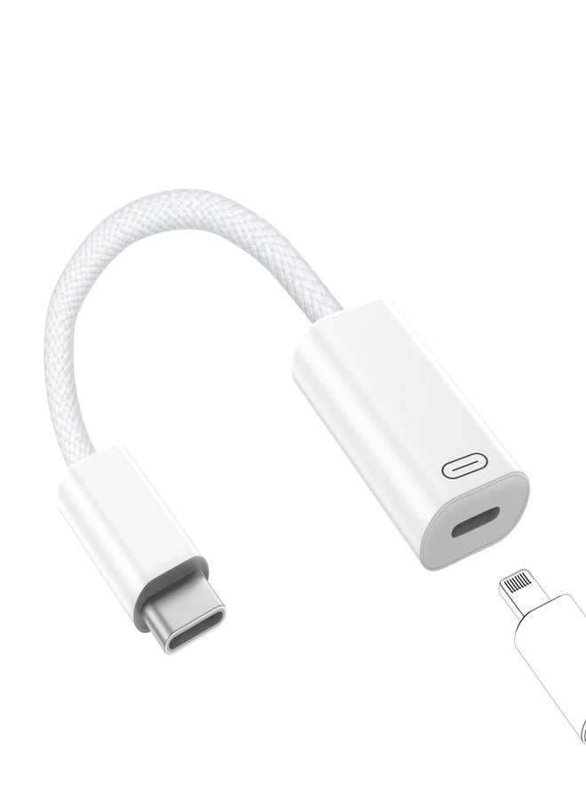 TechMatte Female Lightning to Male USB C Adapter Cable Audio Headphone Data Sync PD Charging for iPhone 17 Pro Max Air 16 15, Android, Earphone iPad MacBook, Not for OTG and Speakers (1 PCS) - Image 1