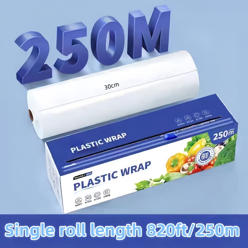 1 Roll Durable PE Knife Cling Film Ultra Long 250M By 30cm Anti Fog Slip Free - Image 1