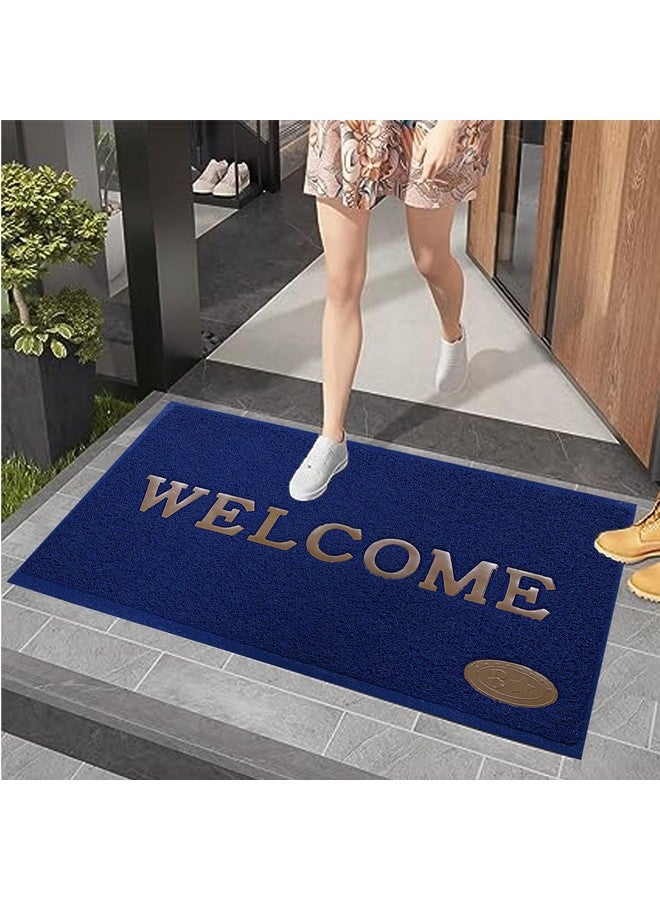 BENAVJI Printed Welcome Door Mat|Strong PVC Material & Solid Print|Anti Skid & Water Proof|Size 58 X 38 (Blue), Large Rectangle - Image 2