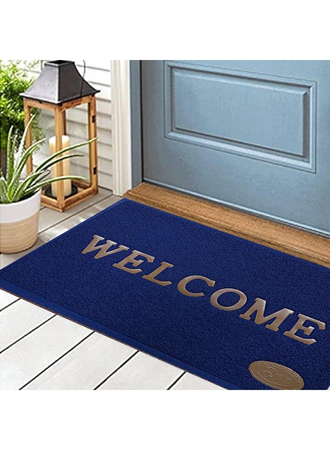 BENAVJI Printed Welcome Door Mat|Strong PVC Material & Solid Print|Anti Skid & Water Proof|Size 58 X 38 (Blue), Large Rectangle - Image 3