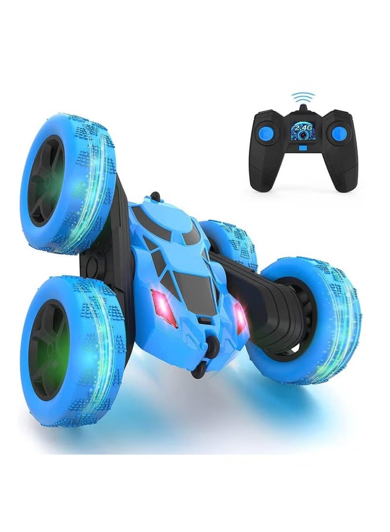 Remote Control Cars for Kids Toys 6+ Years Old Boys,Stunt Cars Wheel Lights Rc Car,Christmas Birthday Gift Boy Girls Age 6+ Years (Blue) - Image 1