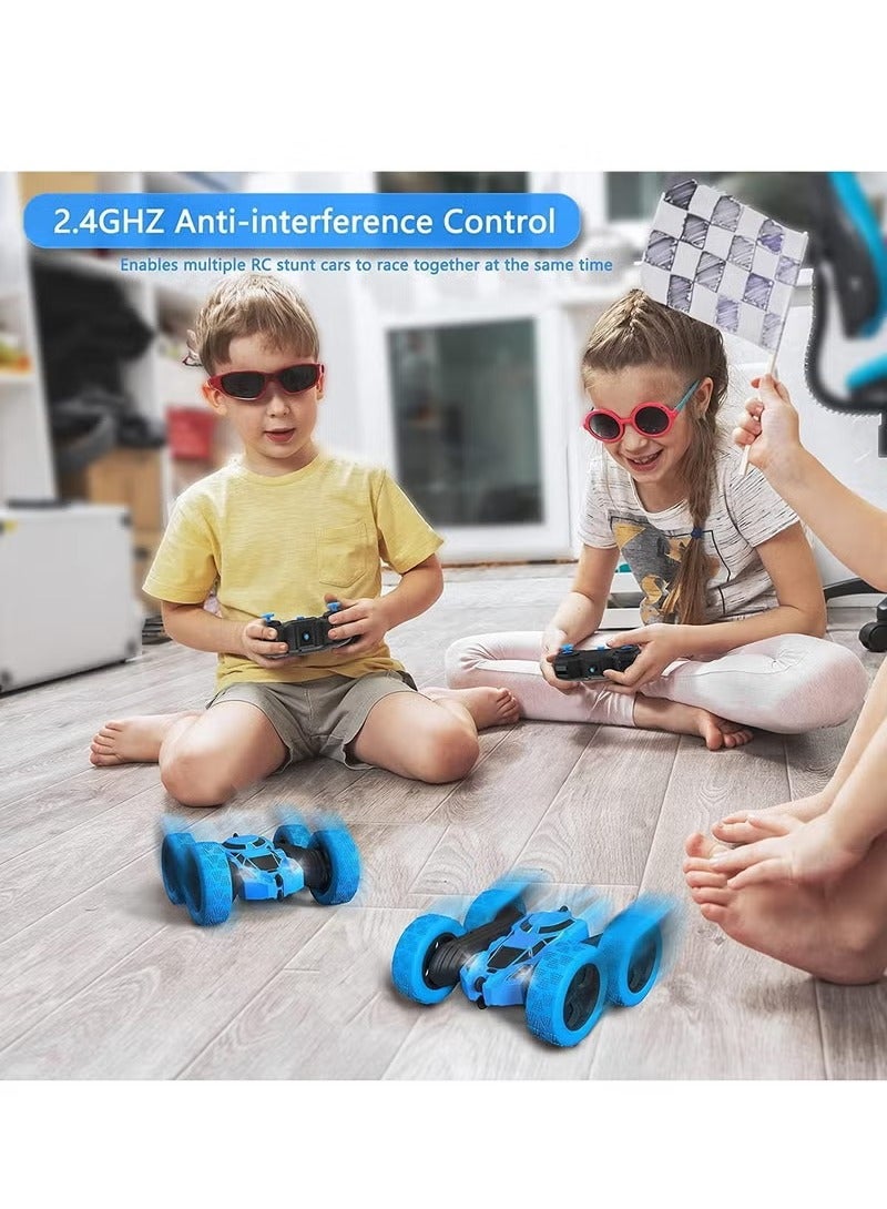 Remote Control Cars for Kids Toys 6+ Years Old Boys,Stunt Cars Wheel Lights Rc Car,Christmas Birthday Gift Boy Girls Age 6+ Years (Blue) - Image 4