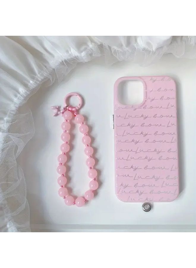 Blue Rose Color Beaded Phone Chain Lightweight Acrylic Keychain for Keys and Earphones - Image 3