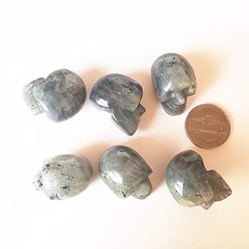 Bacatgem 2 Pcs Natural Moonstone Mini Crystal Human Skull Figurines,1 Inch Handcarved Crystals and Healing Stone Room Decor Gemstone - Image 2