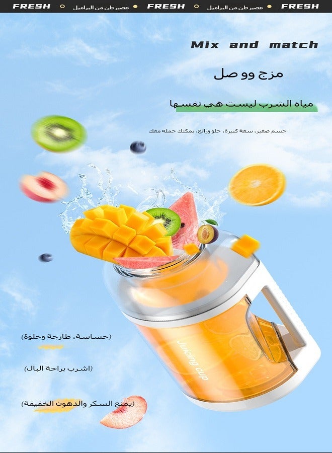 Portable Personal Smoothie Blender, Kitchen Juicer Cup with USB Rechargeable Single Fruit Milkshake Smoothie Blender, Personal Juice Blender for Travel Camping, 1500ml  - Image 3
