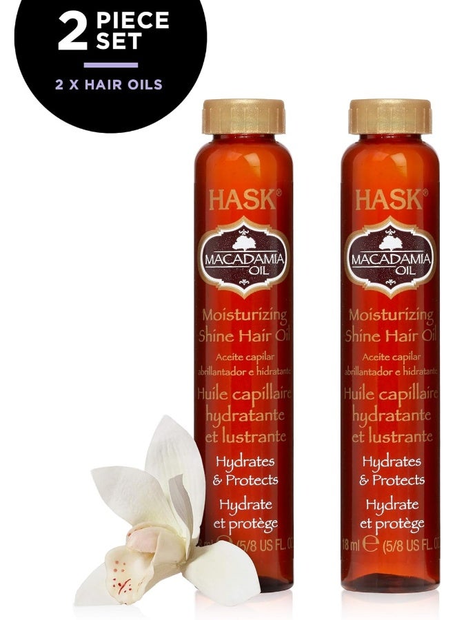 HASK MACADAMIA Moisturizing Hair Oil Vials for shine and frizz control - Pack of 2 - Image 1