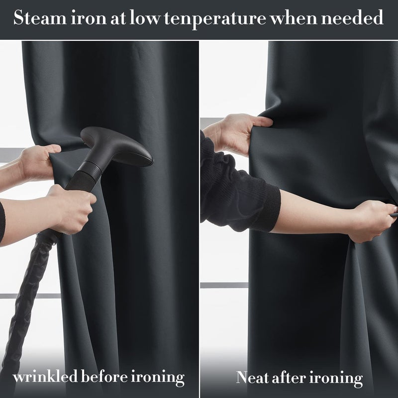 Rutterllow Blackout Curtains for Bedroom  Thermal Insulated Room Darkening Curtains 2 Panels for Living Room  Grommet Top (42x63 Inch  Dark Grey) - Image 5