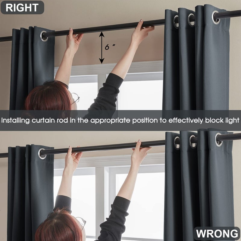 Rutterllow Blackout Curtains for Bedroom  Thermal Insulated Room Darkening Curtains 2 Panels for Living Room  Grommet Top (42x63 Inch  Dark Grey) - Image 4