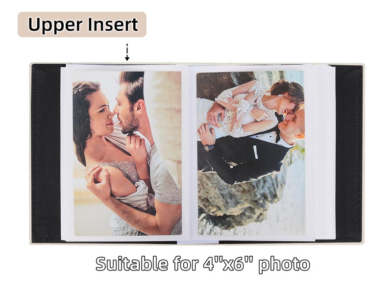 RECUTMS RECUTMS Photo Album 4x6 52 Photos - Small Mini Capacity Premium Leather Cover  Small Capacity Pictures Book Easy to Classify and Portable for Wedding Family Baby Vacation(Beige) - Image 5