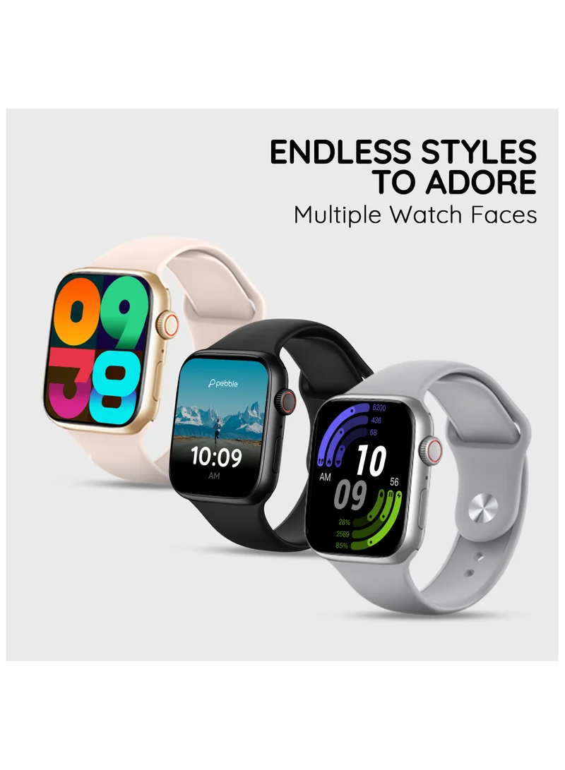 Pebble Active 1.83" HD Display (IPS) Smartwatch, IP67 Water Resistance, 5 Days Battery Life (Standby), Compatible with Android & iOS, BT Calling, Zen Mode, Multiple Watch Faces, Health Suite, Grey