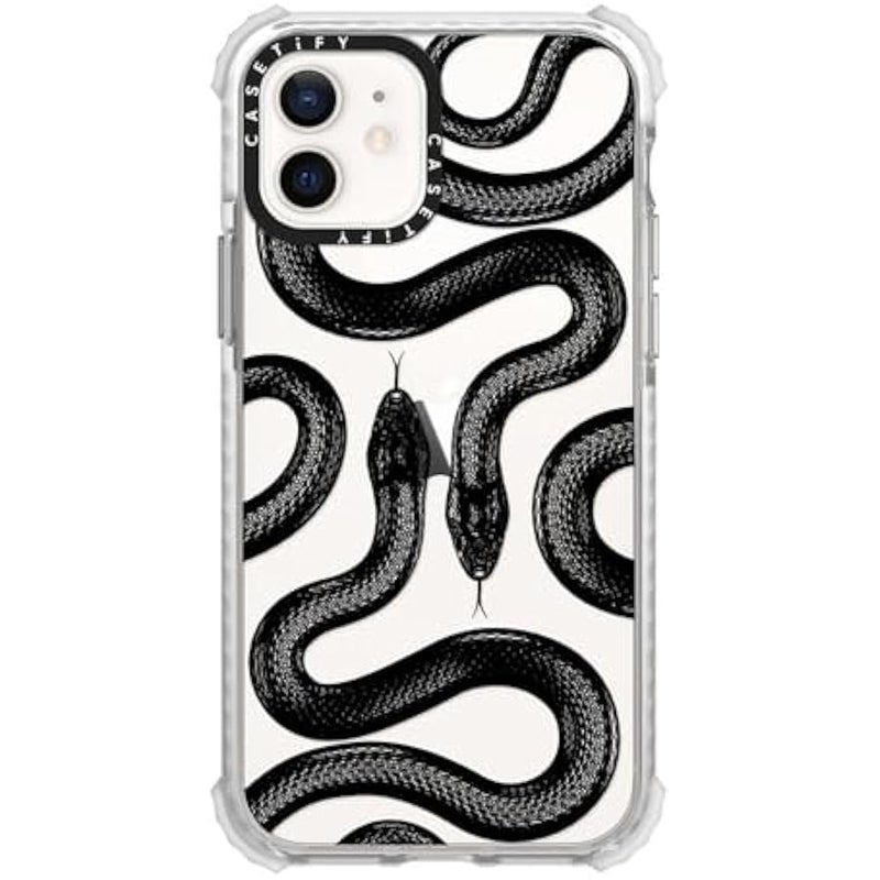 Casetify Ultra Impact iPhone 12 Case 【4X Military Grade Drop Tested / 11.5ft Drop Protection】 - Black Kingsnake - Glossy Frost - Image 1