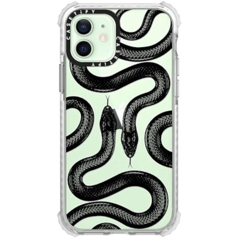 Casetify Ultra Impact iPhone 12 Case 【4X Military Grade Drop Tested / 11.5ft Drop Protection】 - Black Kingsnake - Glossy Frost - Image 5