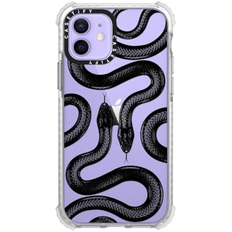 Casetify Ultra Impact iPhone 12 Case 【4X Military Grade Drop Tested / 11.5ft Drop Protection】 - Black Kingsnake - Glossy Frost - Image 2