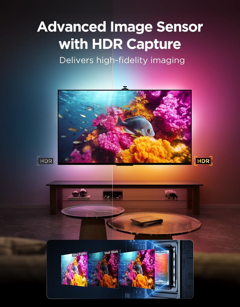 Govee TV Backlight 3 Pro with HDR Triple Camera, 16.4ft 5-in-1 RGBWWIC LED Strip Lights That Change with 75-85 Inch TVs, 75LEDs/m, Supports AI Filter, Smart App and Voice Control, DreamView Sync - Image 2