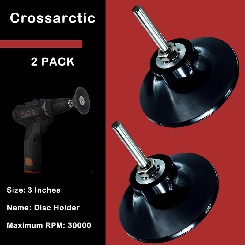 Crossarctic 2PCS 3 inch Sanding Discs Holder Roll Lock Disc Pad Quick Change Disc Adapter with 1/4" Shank for 3" Sanding Disc Die Grinder Drill Driver - Image 2