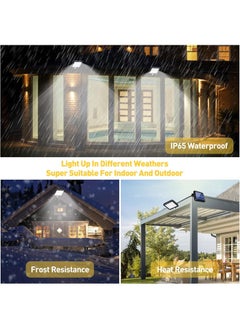 BiuTFon LED Solar Flood Light Solar Light Outdoor 56 LED Solar Light Outside with Motion Detector Ip65 Waterproof 120 Lighting Angle Solar Wall Light for Garden  - Image 4