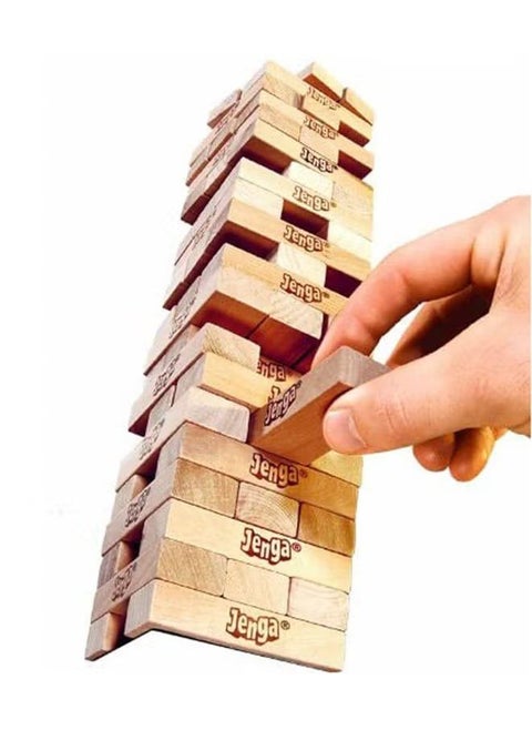 54-Piece Classic Jenga Stacking Blocks Set 8.1x8.1x28cm