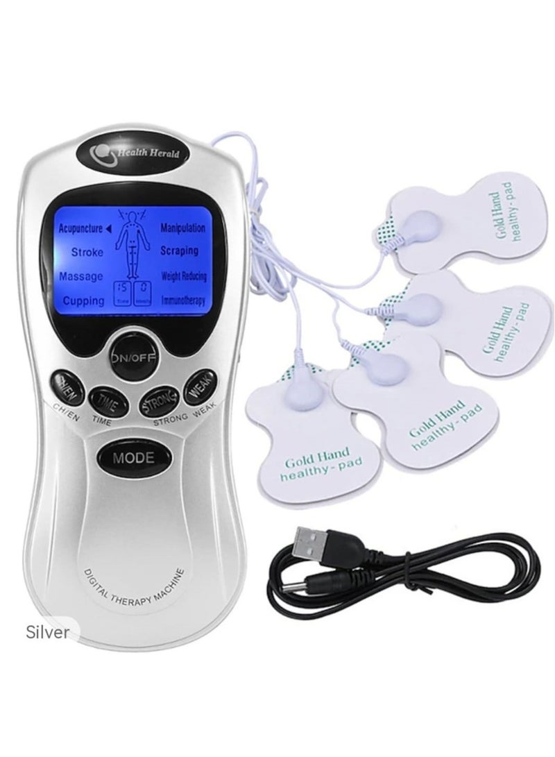 Digital Therapy Machine Full Body Pulse Muscle Relax Massage 4 Pads  - Image 1
