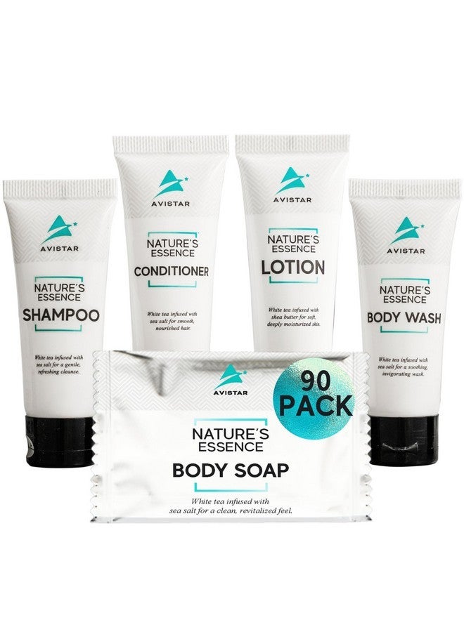 Avistar 90 Piece Hotel Soap & Bulk Toiletries - Airbnb Essentials for Hosts & Guests - Hotel Shampoo & Conditioner Supplies for Guests, Hotel Toiletries Bulk Set, Mini Bulk Travel Size Toiletries, Air BnB - Image 1