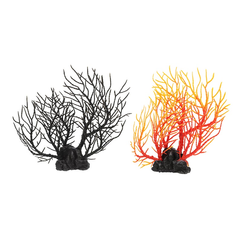2pcs Fake Coral Ornament Fish Realistic Coral Reef Decoration Soft Aquarium Plants Ideal For Landscaping And Aquarium Decor - Image 1