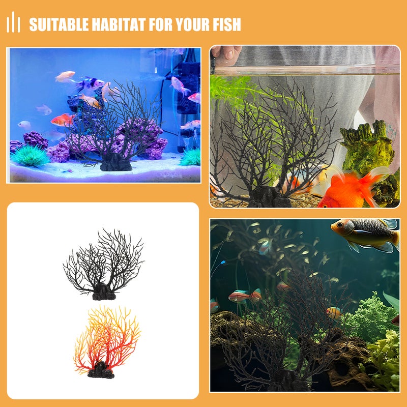 2pcs Fake Coral Ornament Fish Realistic Coral Reef Decoration Soft Aquarium Plants Ideal For Landscaping And Aquarium Decor - Image 4