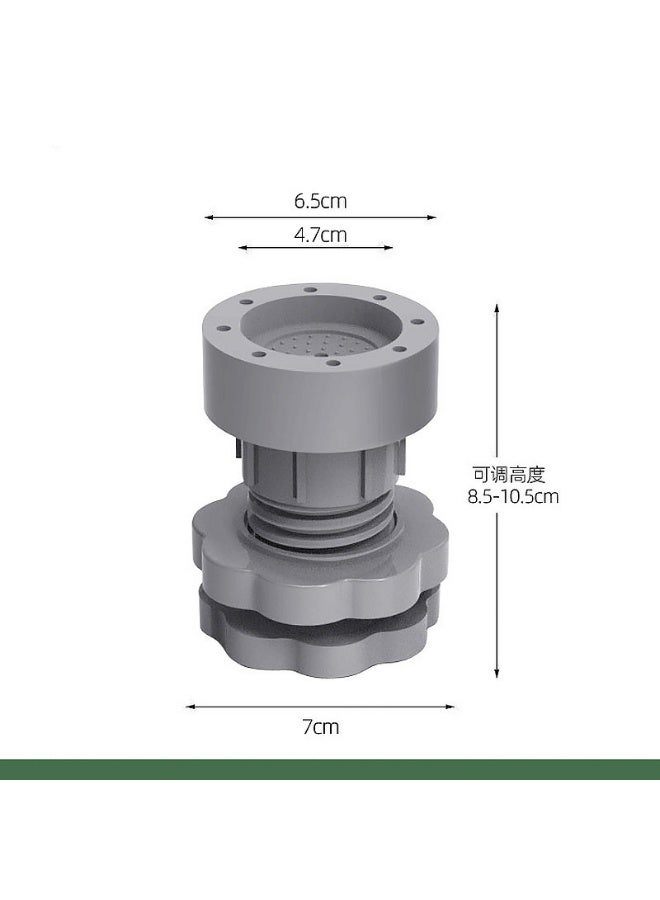 سكينة 4 قطع من وسادات مضادة للاهتزاز لدعم الغسالة، وممتص صدمات مجفف قابل لتعديل الارتفاع، وأقدام مطاطية عازلة للضوضاء، ومثبت قدم الغسالة للأجهزة والأثاث (رمادي) - Image 3