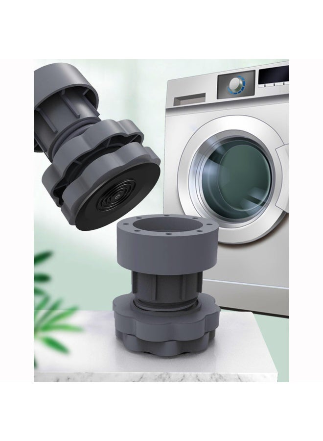 سكينة 4 قطع من وسادات مضادة للاهتزاز لدعم الغسالة، وممتص صدمات مجفف قابل لتعديل الارتفاع، وأقدام مطاطية عازلة للضوضاء، ومثبت قدم الغسالة للأجهزة والأثاث (رمادي) - Image 2