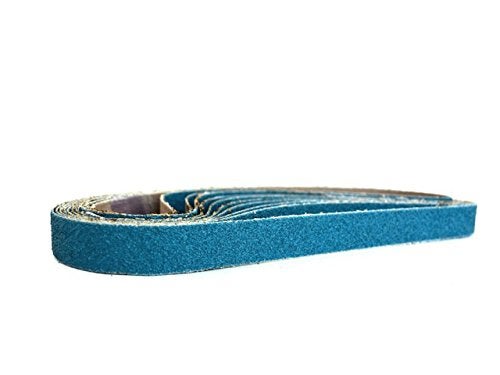 Starcke Premium 1/2 Inch X 24 Inch Zirconia Sanding Belts, 24 Pack Air Belt Sander Paper Bandfile, 80 Grit Air File Sander Belts, Blue Zirconia Cloth Belt Sanding Band File for Wood and Metal - Image 5