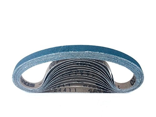 Starcke Premium 1/2 Inch X 24 Inch Zirconia Sanding Belts, 24 Pack Air Belt Sander Paper Bandfile, 80 Grit Air File Sander Belts, Blue Zirconia Cloth Belt Sanding Band File for Wood and Metal - Image 4