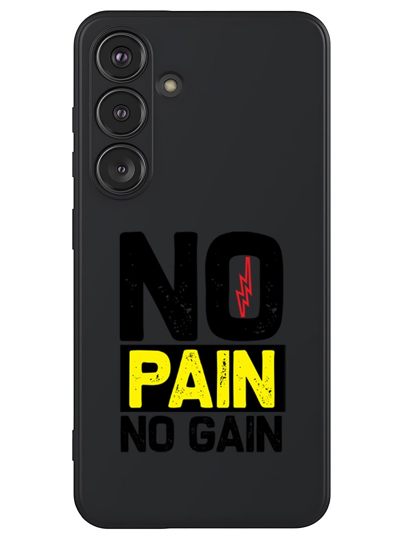 Theodor Protective Slim Fit Case Liquid Silicone Cover with Full Body Protection Anti-Scratch Shockproof Case For Samsung Galaxy S25 (Black) - No pain No gain - Image 1