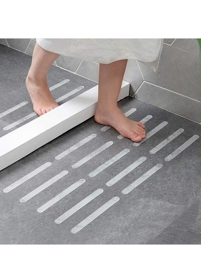 Happy Home 20-Pack Anti-Slip Strips for Bathroom and Shower – Transparent Safety Stickers for Bathtub, Shower Steps, Bathroom Floors, and Pool Areas, Strong Adhesive, Made from Safe Non-Toxic Material, Suitable for Kids, Elderly, and Adults, Prevent Slips and Falls - Image 1