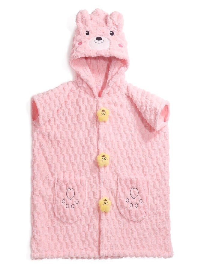 منشفة استحمام وودهوي للرضع، مناشف بونشو فاخرة من الصوف المرجاني للفتيات الصغيرات، مناشف بغطاء رأس للأطفال بمقاس كبير، فائقة الامتصاص لراحة الطفل - هدية رائعة للمواليد الجدد - Image 1