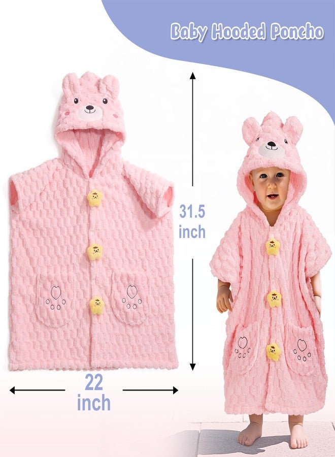 منشفة استحمام وودهوي للرضع، مناشف بونشو فاخرة من الصوف المرجاني للفتيات الصغيرات، مناشف بغطاء رأس للأطفال بمقاس كبير، فائقة الامتصاص لراحة الطفل - هدية رائعة للمواليد الجدد - Image 2