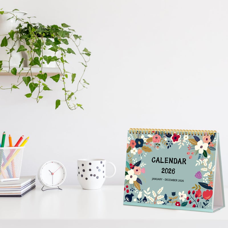 BowCuk Desk Calendar 2026 - Standing Flip Desktop Calendar 2026, 12 Months(January 2026 - December 2026), 11" x 8.5", Large with Notes, To-dos, Yearly Overview, Thick Paper, Great for Easy Planning - Image 2