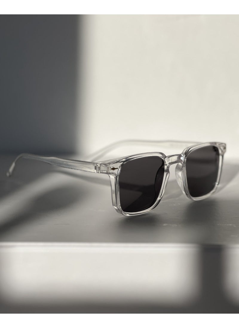 Tekno Trust Rectangular Olla Sunglasses UV400 Protected Women's Glasses Transparent Frame Gray Gradient 50 Plain UV40  - Image 4