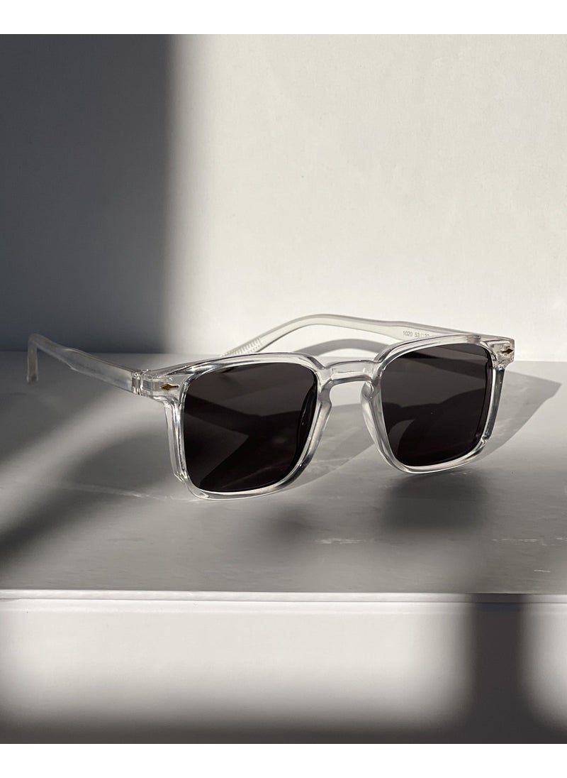 Tekno Trust Rectangular Olla Sunglasses UV400 Protected Women's Glasses Transparent Frame Gray Gradient 50 Plain UV40  - Image 3