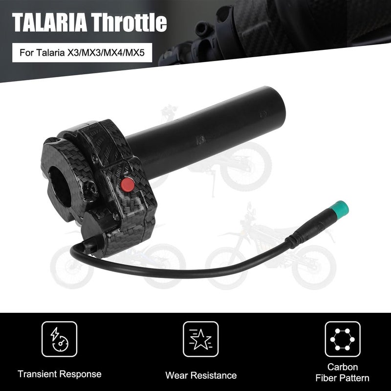 Cylemoto Throttle Handle Twist Grip Carbon Fiber Pattern for Talaria 5 Pin 5-Wire Interface for Talaria Sting MX3 MX4 MX5 Electric Dirt Bike - Image 3